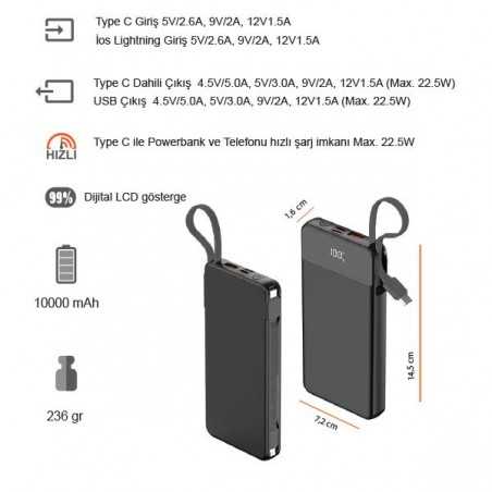 10000 mAh 22.5W Hızlı...